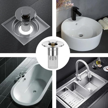 Sink Hair Filter, Removable Stainless Steel Drain Stopper Plug